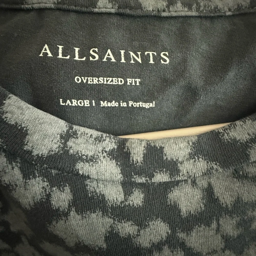 All Saints Gray and Black Patterned Tee - Picture 2 of 3
